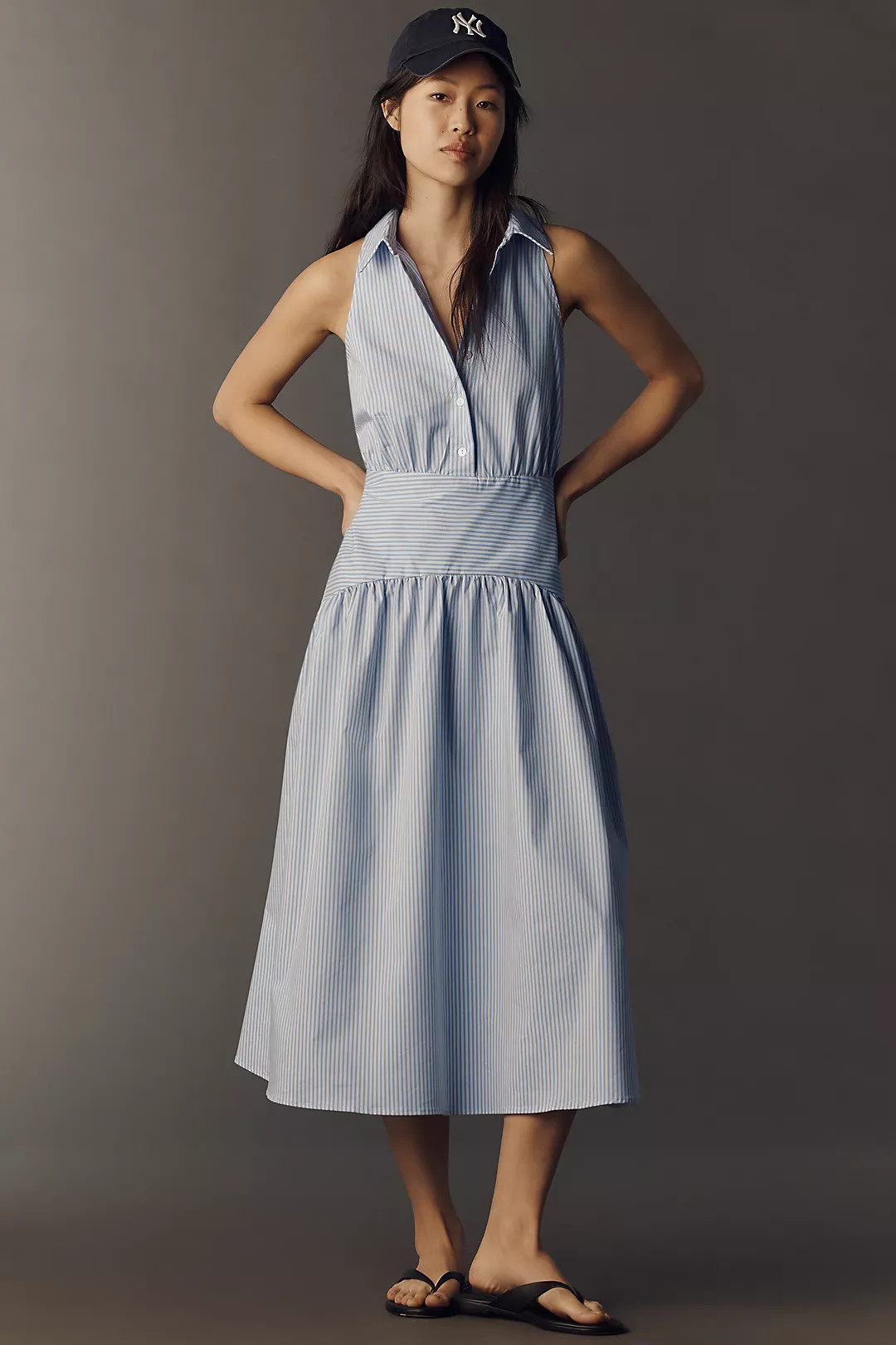 Tobie Drop-Waist Midi Shirtdress by Exquise | Anthropologie (US)
