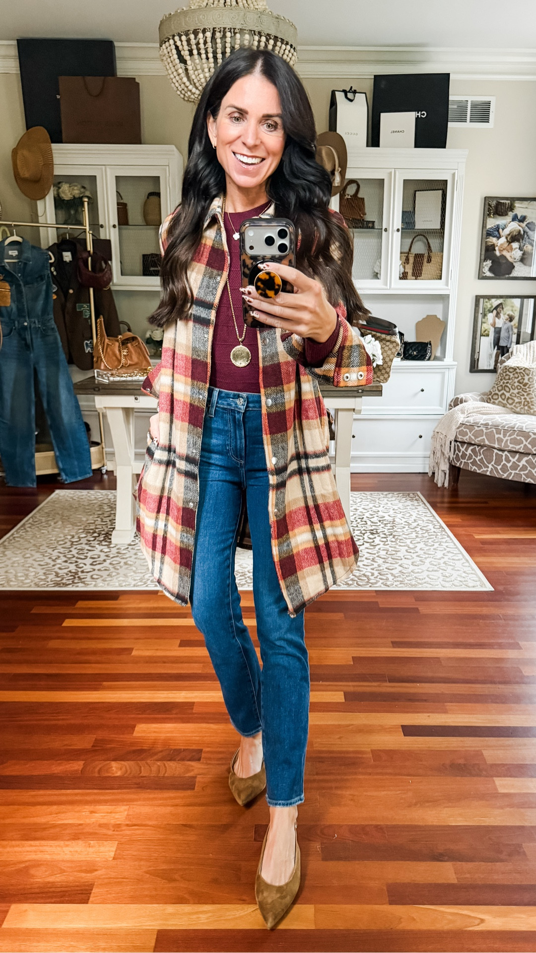 Cute casual affordable outfits that would be perfect for the upcoming holidays! 
Wearing medium sweatshirts and small in the rest
24 denim 

#LTKStyleTip #LTKFindsUnder50 #LTKSeasonal