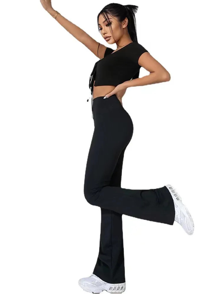 2024 Yoga Leggings GROOVE Flared Pants Wide Leg Pants New Naked Women High Waist Hip Lift Slimmin... | DHGate