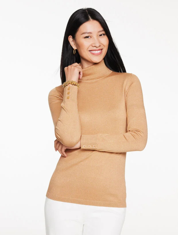 Perfect Metallic Turtleneck | Talbots