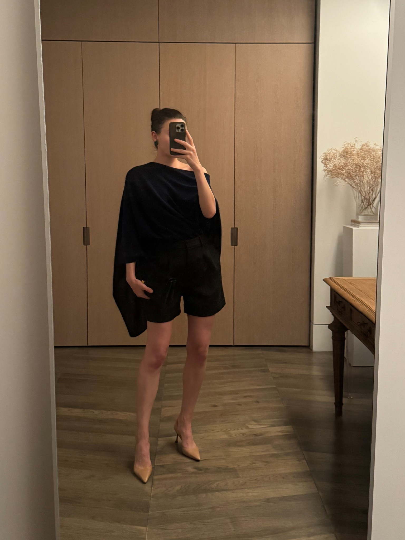 Poncho is navy and shorts are old Nili Lotan 

#LTKShoeCrush #LTKStyleTip #LTKItBag