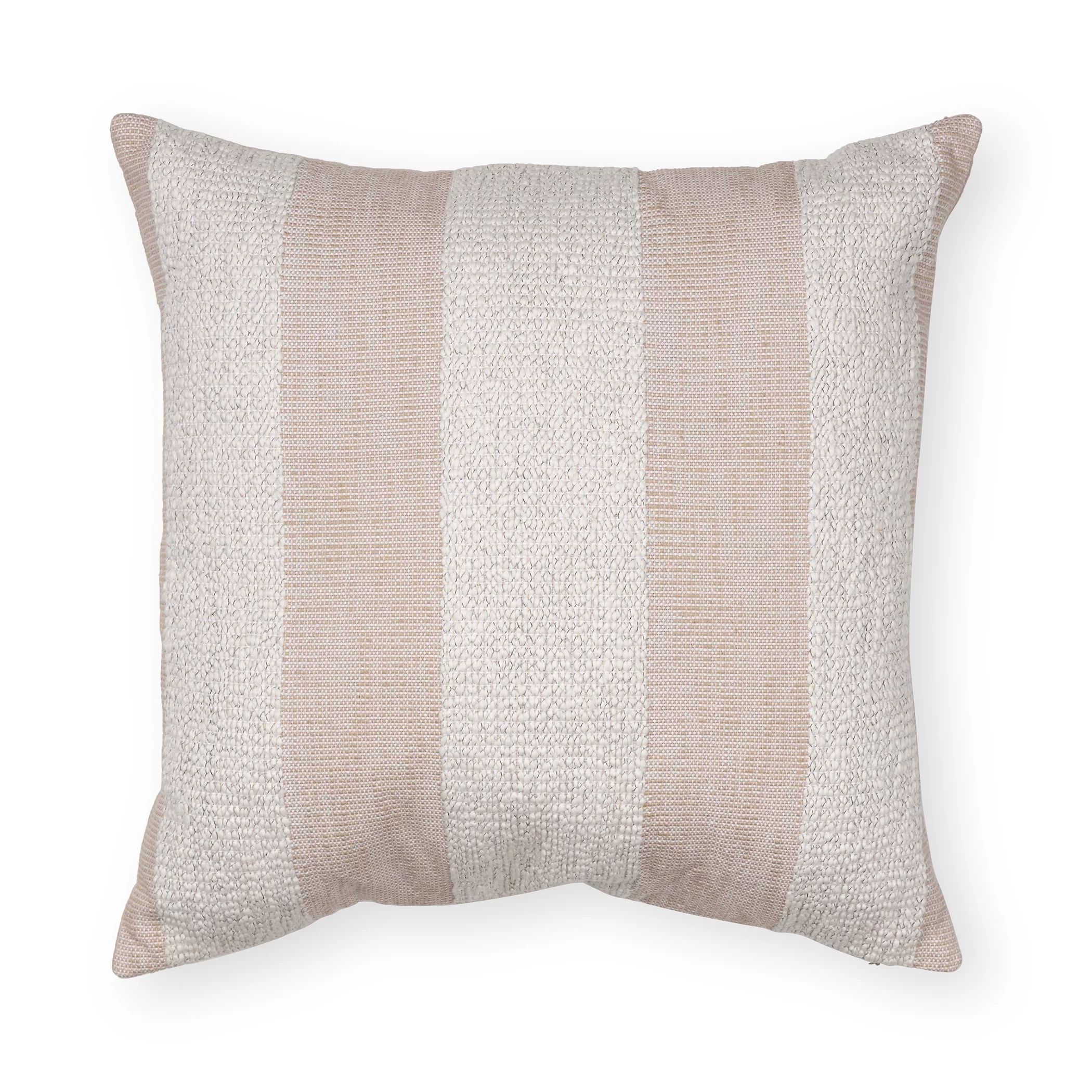 Better Homes & Gardens Chunky Tonal Stripe Pillow, 20" x 20", Square, Ivory, 1 per Pack | Walmart (US)