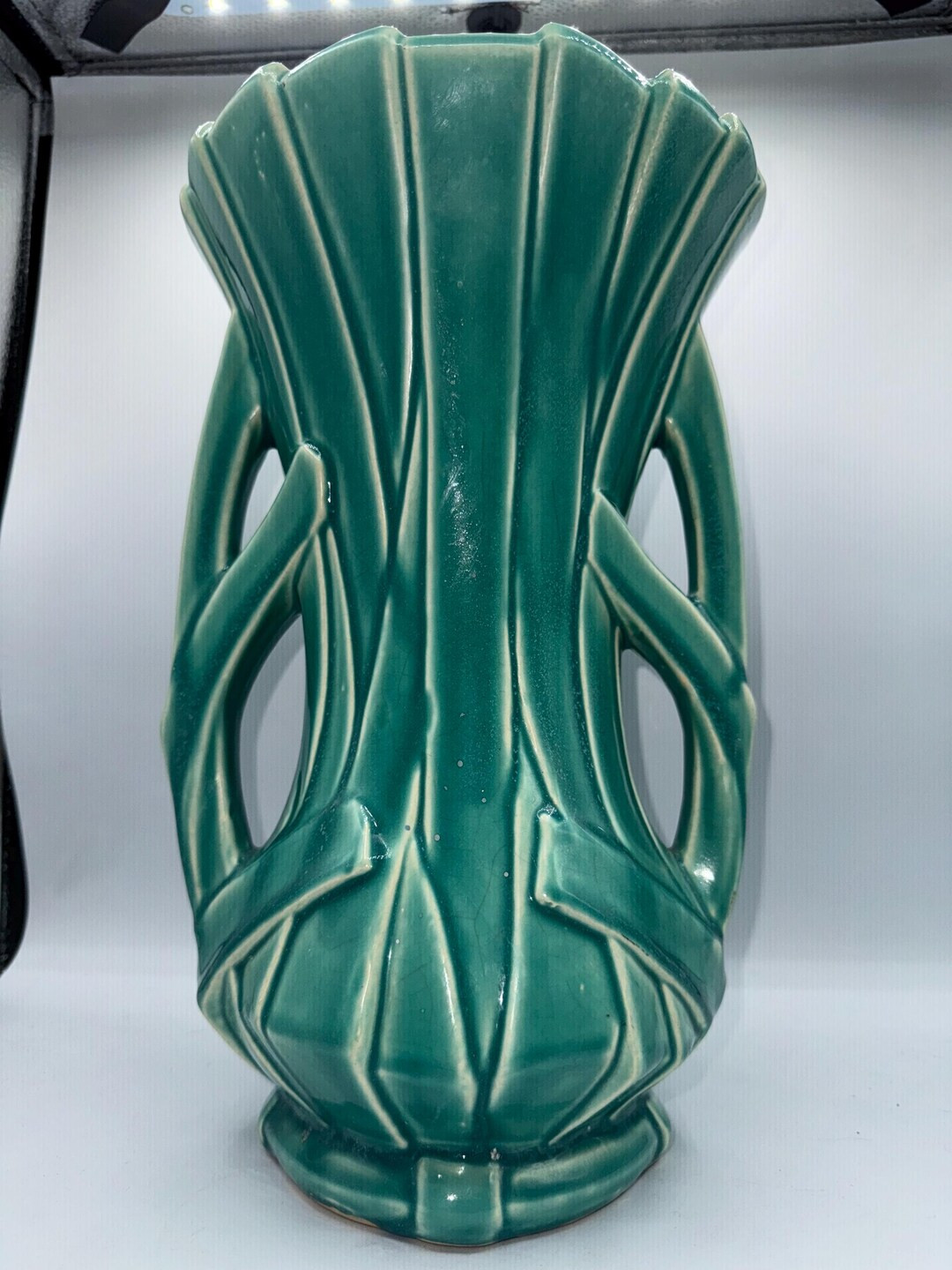 Mccoy 1940s Ribbon Style Turquoise Vase - Etsy | Etsy (US)