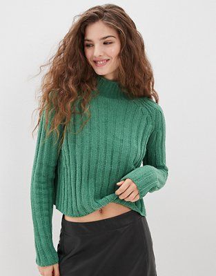 AE Snowsoft Mock Neck Sweater | American Eagle Outfitters (US & CA)