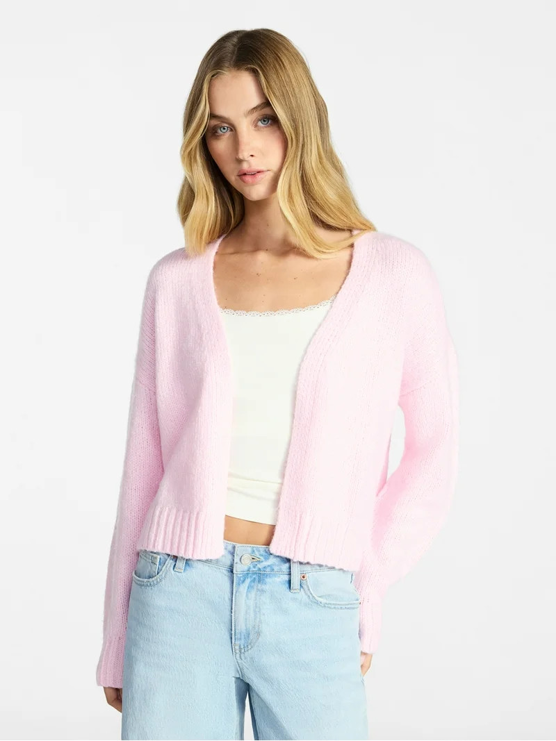 No Boundaries Cropped Cardigan, Women's & Women's Plus XXS-4X | Walmart (US)