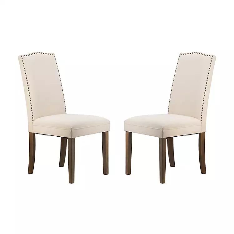Cream Upholstered Armless Dining Chairs, Set of 2 | Kirkland's Home