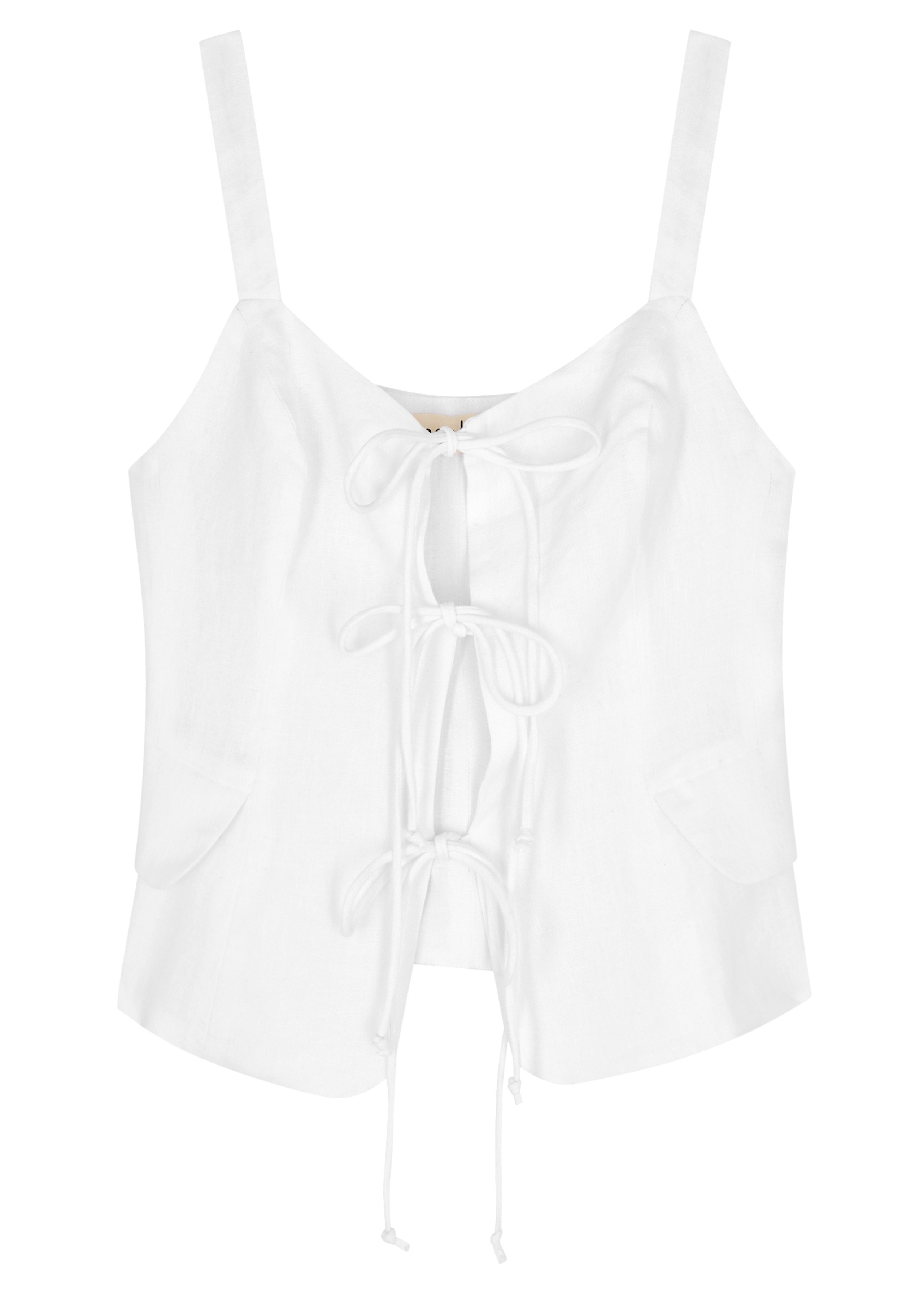 Dona tie-fastening linen top | Harvey Nichols