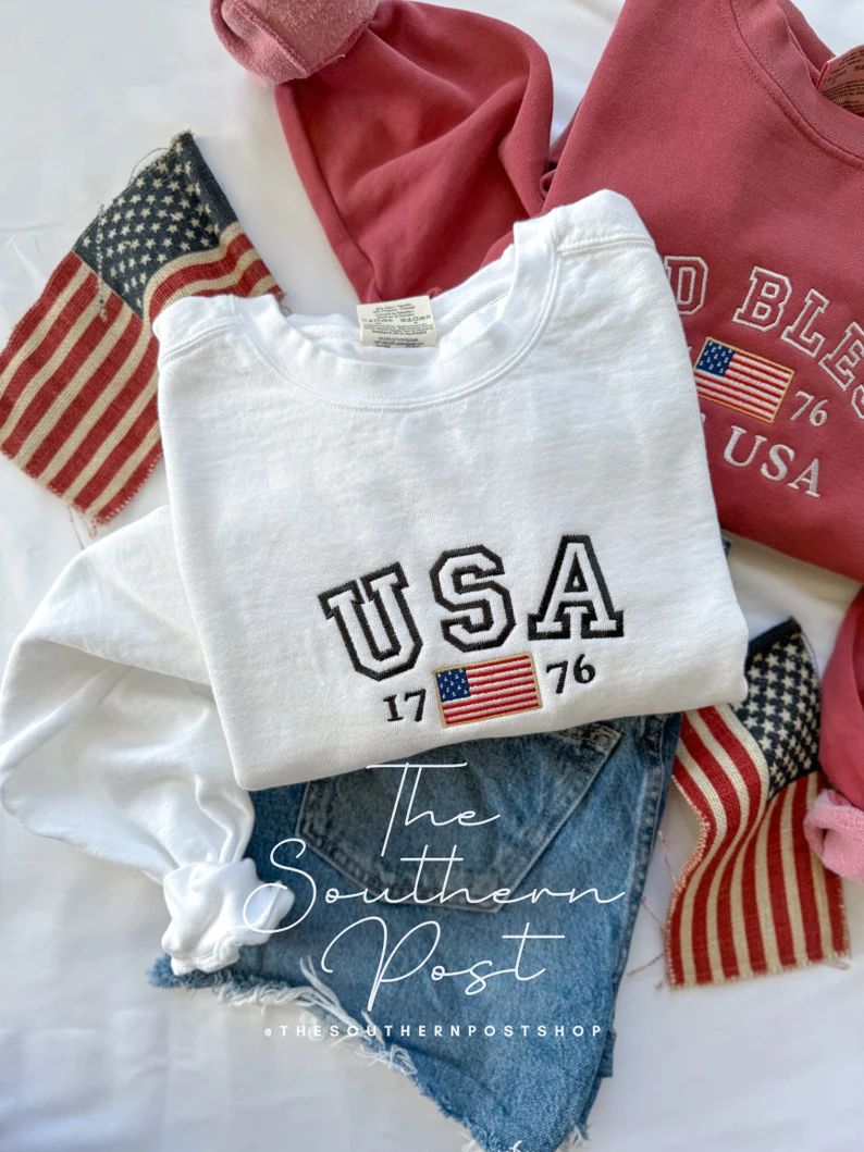 USA, 1776 Sweatshirt Comfort Colors, Cozy Pullover, Fourth of July Shirt - Etsy | Etsy (US)