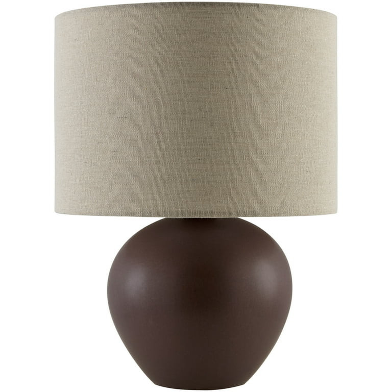 Livabliss Elio Modern Accent Table Lamp, 13-inch, Dark Brown with Beige Shade | Walmart (US)