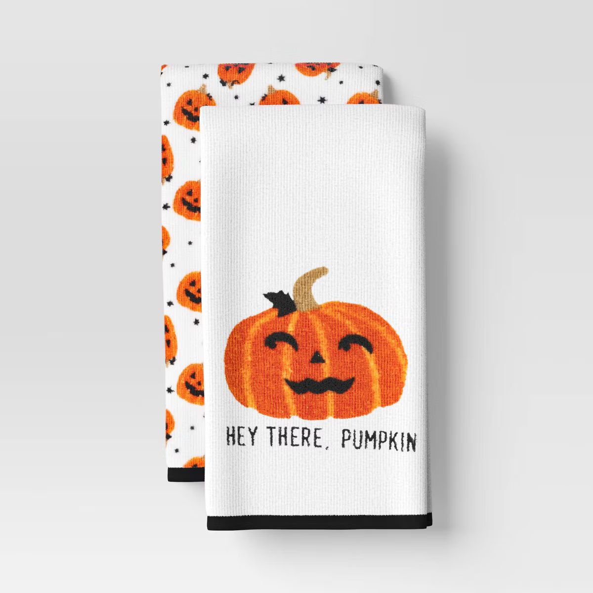 2pk Halloween 'Hey There, Pumpkin' Jack-O-Lantern Hand Towel White - Hyde & EEK! Boutique™: Cot... | Target