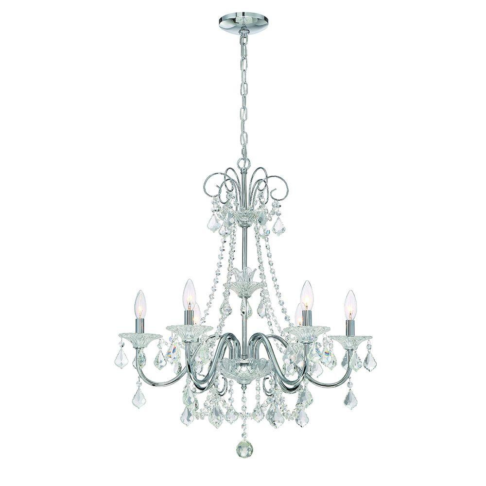Home Decorators Collection Canterbury Park 6-Light Chrome Crystal Chandelier-29360-HBU - The Home... | The Home Depot