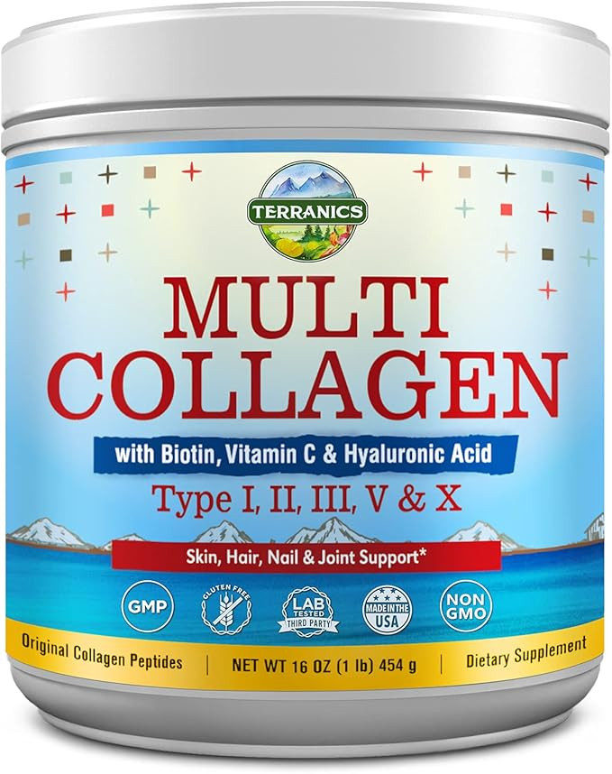 Multi Collagen Powder Type I II III V X with Biotin Vitamin C Hyaluronic Acid, Paleo & Keto Frien... | Amazon (US)