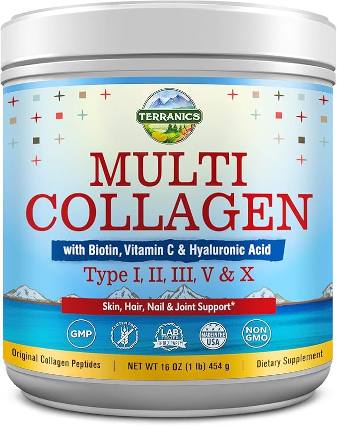 Multi Collagen Powder Type I II III V X with Biotin Vitamin C Hyaluronic Acid, Paleo & Keto Frien... | Amazon (US)