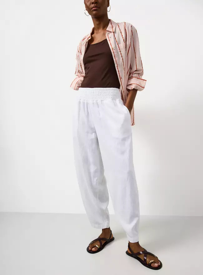 Buy Black Linen Barrel Leg Trousers 10 | Linen | Tu | Tu Clothing