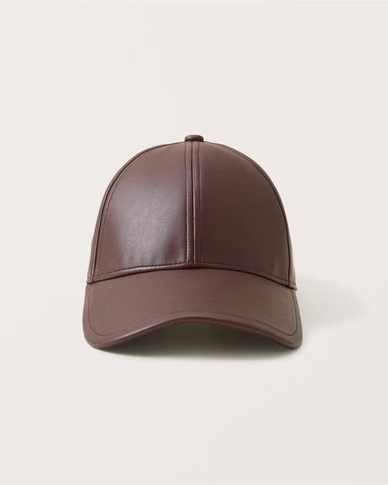 Women's Vegan Leather Baseball Hat | Women's Accessories | Abercrombie.com | Abercrombie & Fitch (US)