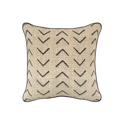 Origin 21 Raffia with Arrows Toss Pillow Solid Natural Square Throw Pillow Lowes.com | Lowe's