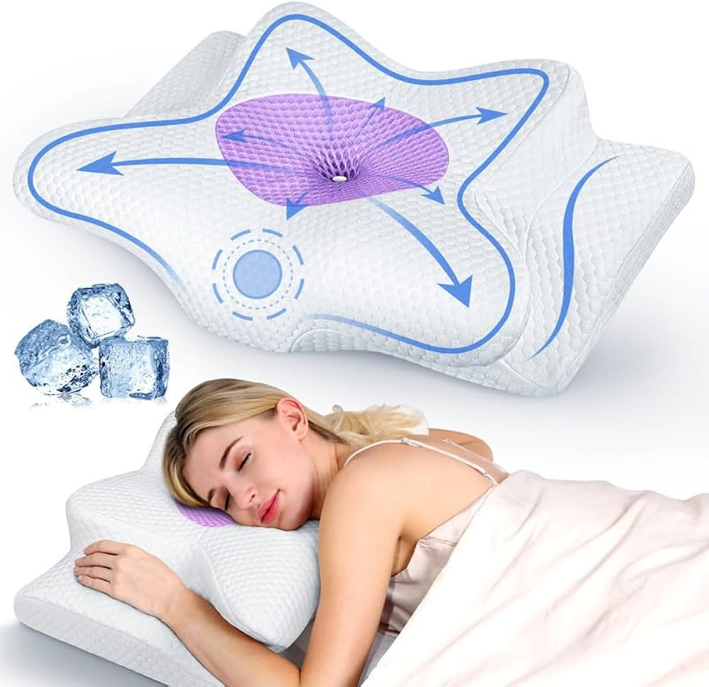 Painless Sleeping Cervical Neck Pillow for Pain Relief, Adjustable Memory Foam Pillows for Side B... | Amazon (US)