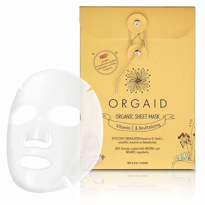 ORGAID Organic Sheet Mask | Made in USA (Vitamin C & Revitalizing, pack of 4)       Send to Logie... | Amazon (US)