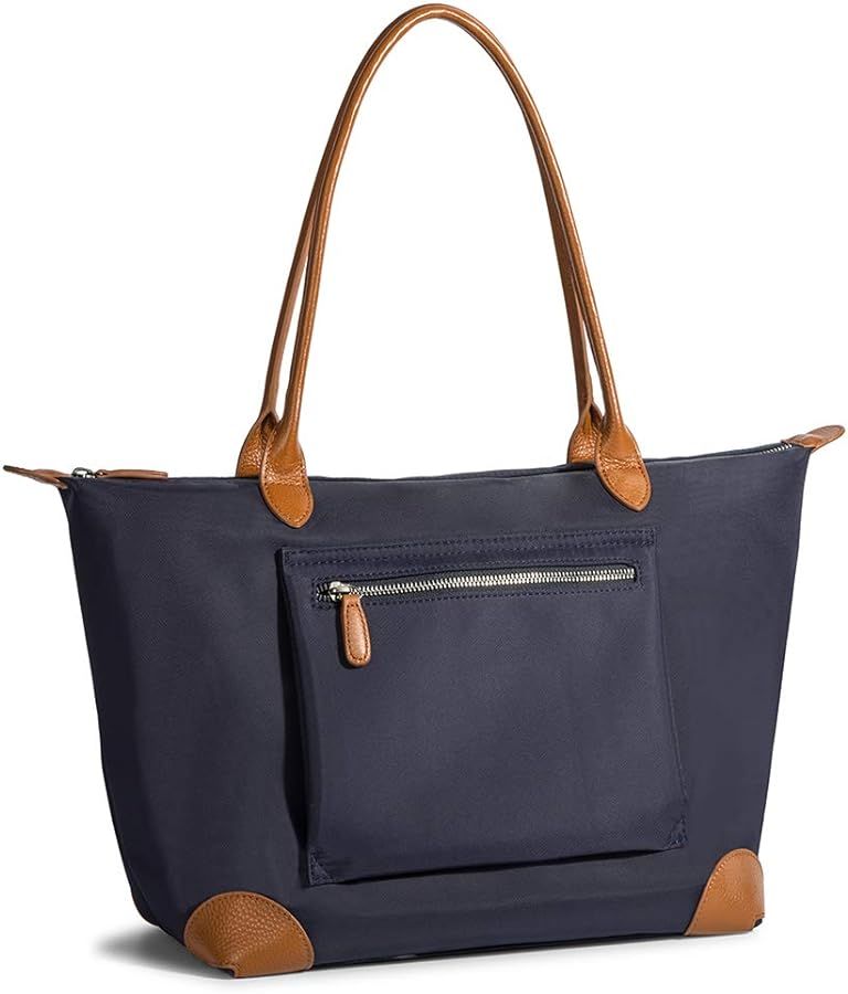 DORIS&JACKY Tote Bag For Women Large Lightweight Leather Nylon Work Shoulder Bag And Foldable Tra... | Amazon (US)