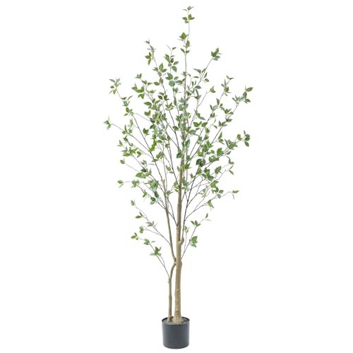Bellacat 6ft Artificial Minimalist Citrus Tree with Lifelike Leaves, 72in Faux Citrus Tree with Realistic Trunks, Faux Tree Indoor Outdoor for Home Office Living Room Bedroom Porch Decor. | Amazon (US)