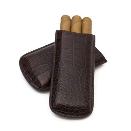 Tampa Fuego Cigar Case Crocodile Grain Leather Brown Standard | Walmart (US)
