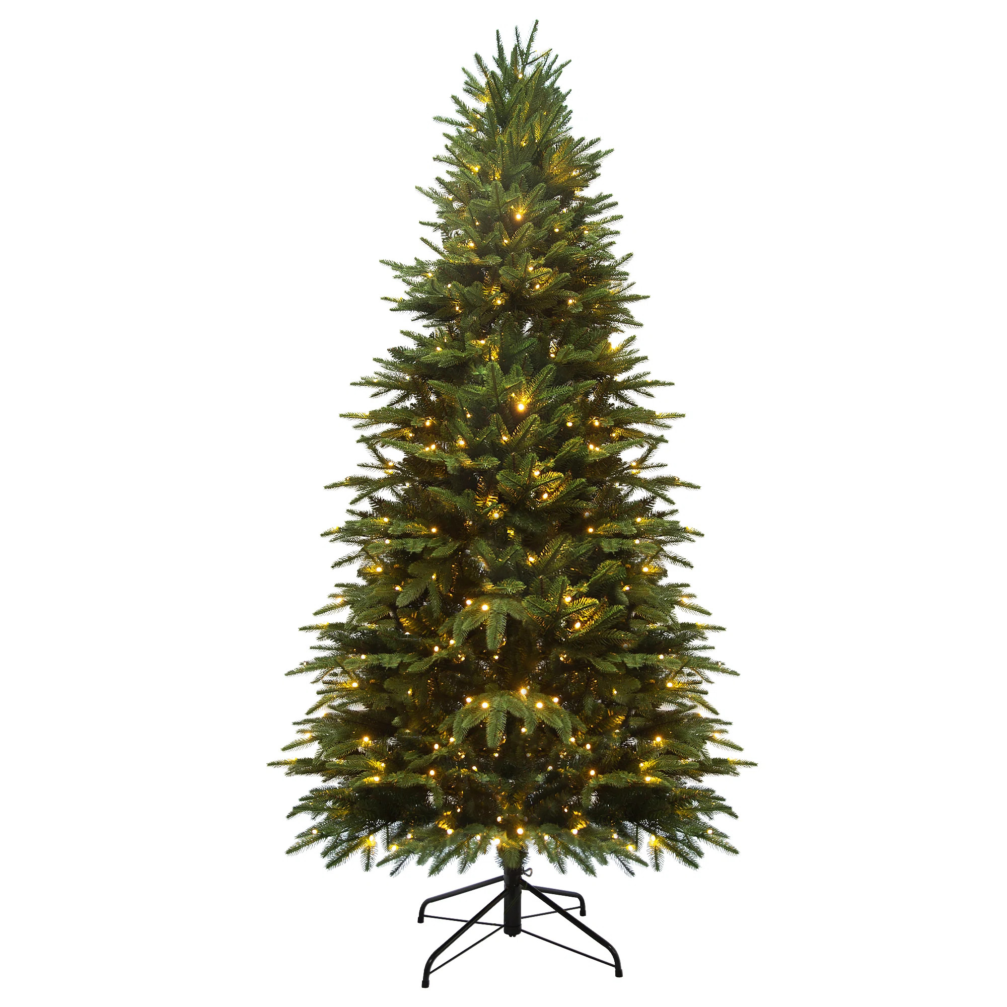 The Holiday Aisle® Pre-Lit Artificial Christmas Tree With Led Lights, 9 Lighting Modes, And Hing... | Wayfair North America