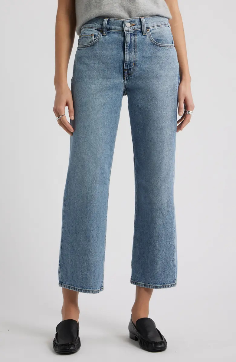 High Waist Crop Straight Leg Jeans | Nordstrom