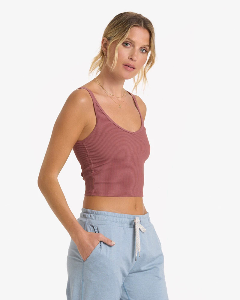 Rib Crop Tank | Rosewood | Vuori Clothing (US & Canada)