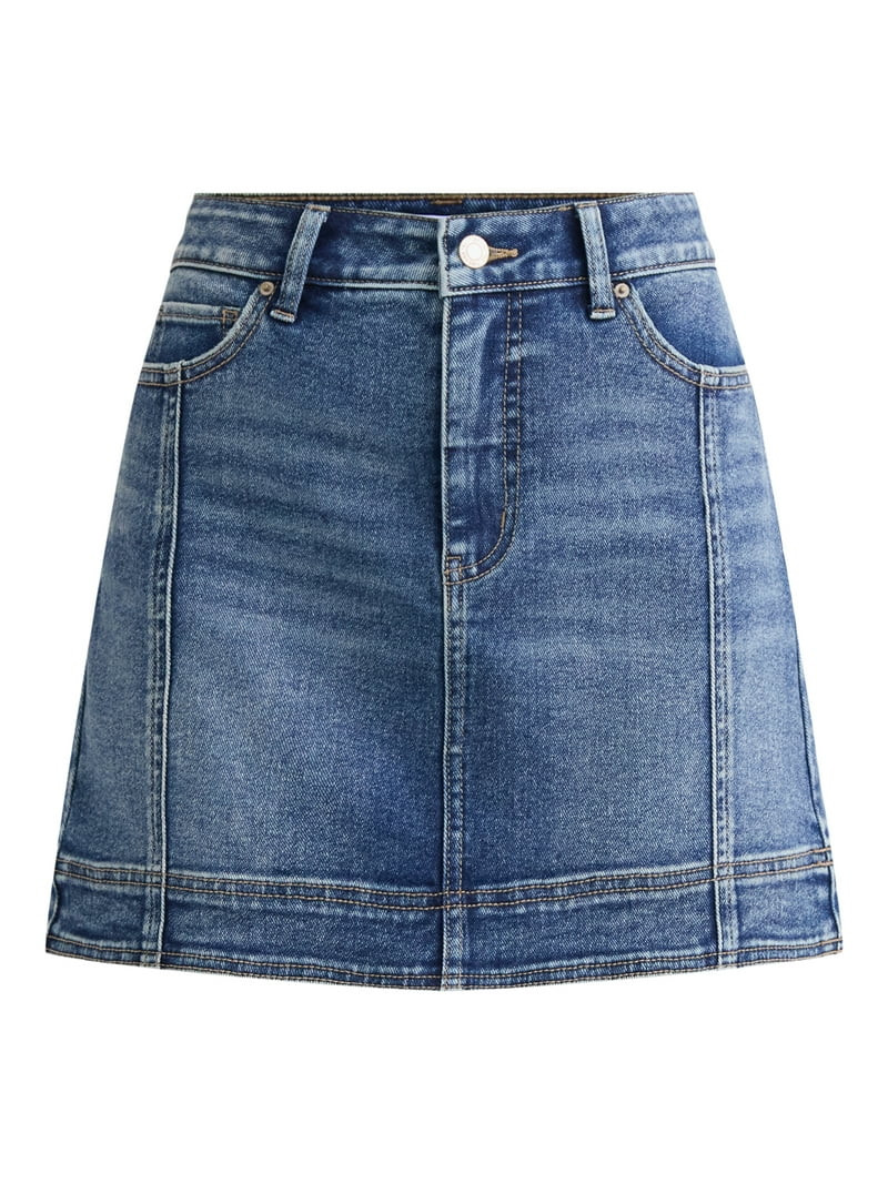 Time and Tru Women's Denim Mini Skirt, Sizes 4-20 | Walmart (US)