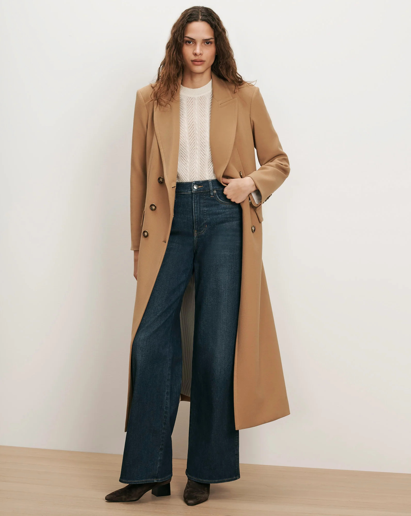 Taylor Wide-Leg Jean in Dark Blue Denim Sweet Dream | Veronica Beard | Veronica Beard