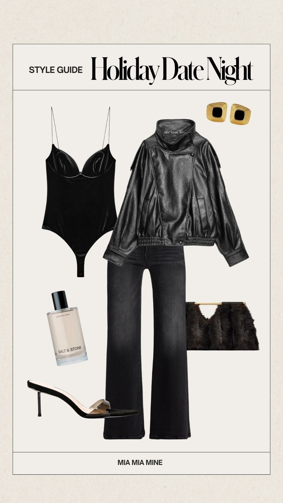 Holiday party outfits / New Year’s Eve outfits 
Zara funnel neck leather jacket back in stock
Zara velvet bustier bodysuit
Mother black denim
Zara faux fur clutch
Baccarat rouge 540 dupe



#LTKFindsUnder100 #LTKHoliday #LTKootd