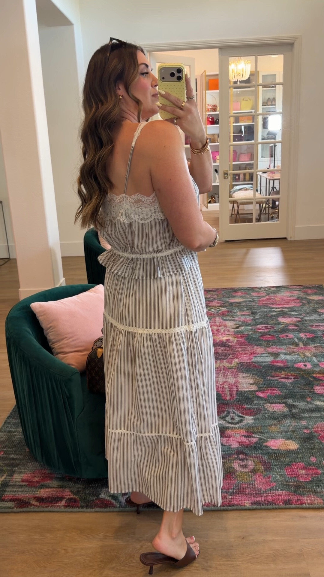 curvy midsize casual spring outfit 🤎 wearing size large in top (could have sized down, generous sizing!) and size medium in maxi skirt  

#LTKSeasonal #LTKMidsize