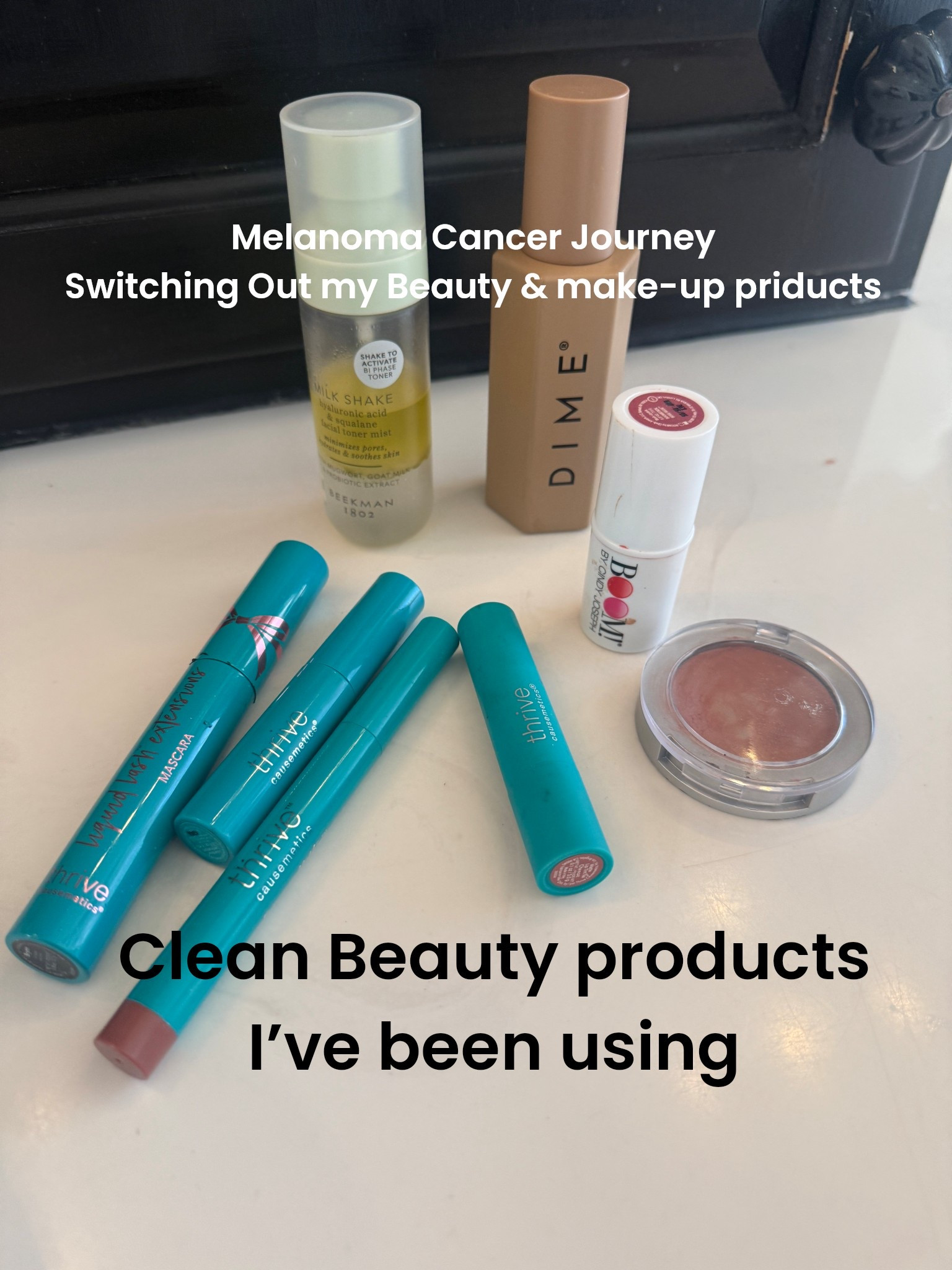 -Clean beauty-

In My melanoma cancer journey
Ive found that what women put on our bodies Dailey is cancer causing & hormone disrupters… with Sunscreens being a huge product full of cancer causing ingredients:

With that said:
I’ve been switching over almost ALL  my beauty products to clean beauty!
I’ve been putting a lot of time and research into finding products I like and truly hit all the criteria to be truly CLEAN
Most are also Vegan/ serval also organic as well as cruelty free and more

Here are several products I’ve been loving and really work⬇️

-Dime tinted 50 sunscreen 
Wonder screen

-Boom blush - boomstickrose nude

-Beekman milkshake toner mist

-Thrive:
-Mascara liquid lash extensions in black
-Brow gel lamination
-Lip crayon matte  in color-Jo
-Matte lip tint in color-chenoa

#LTKOver40 #LTKBeauty #LTKselfcare