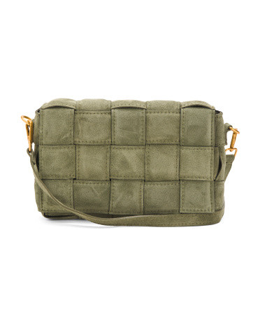 Made In Italy Suede Padded Woven Crossbody | TJ Maxx