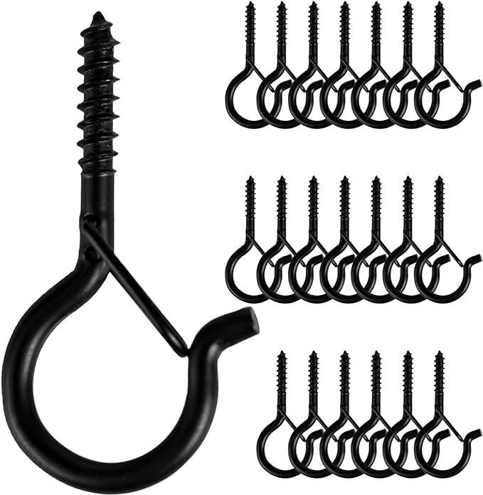 BEHENO 20 PCS Q-Hanger, Screw Hooks for Outdoor String Lights, Safety Buckle Design, Easy Release | Amazon (US)