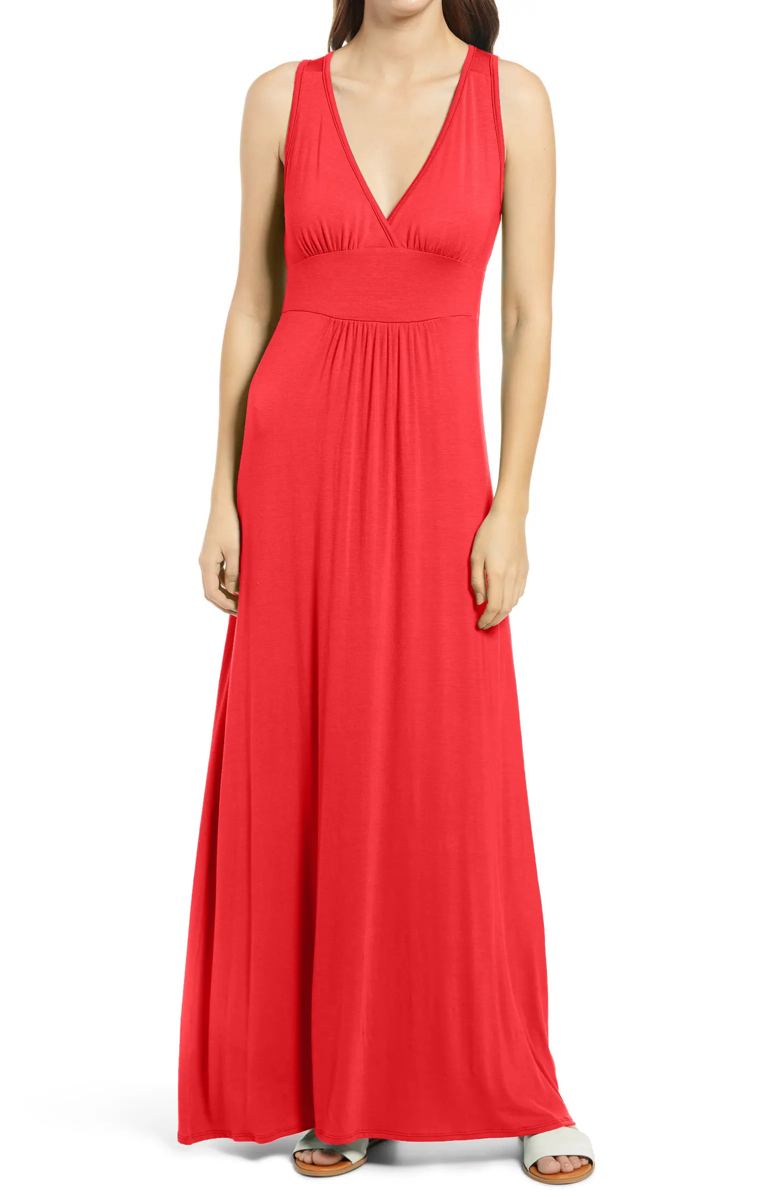V-Neck Jersey Maxi Dress | Nordstrom