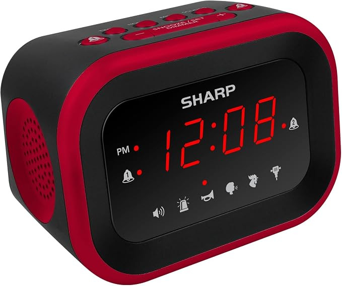 Sharp Big Bang 115dB Alarm Clock for Heavy Sleepers, Dual Alarms | 6 wake sounds; Large red LED d... | Amazon (US)