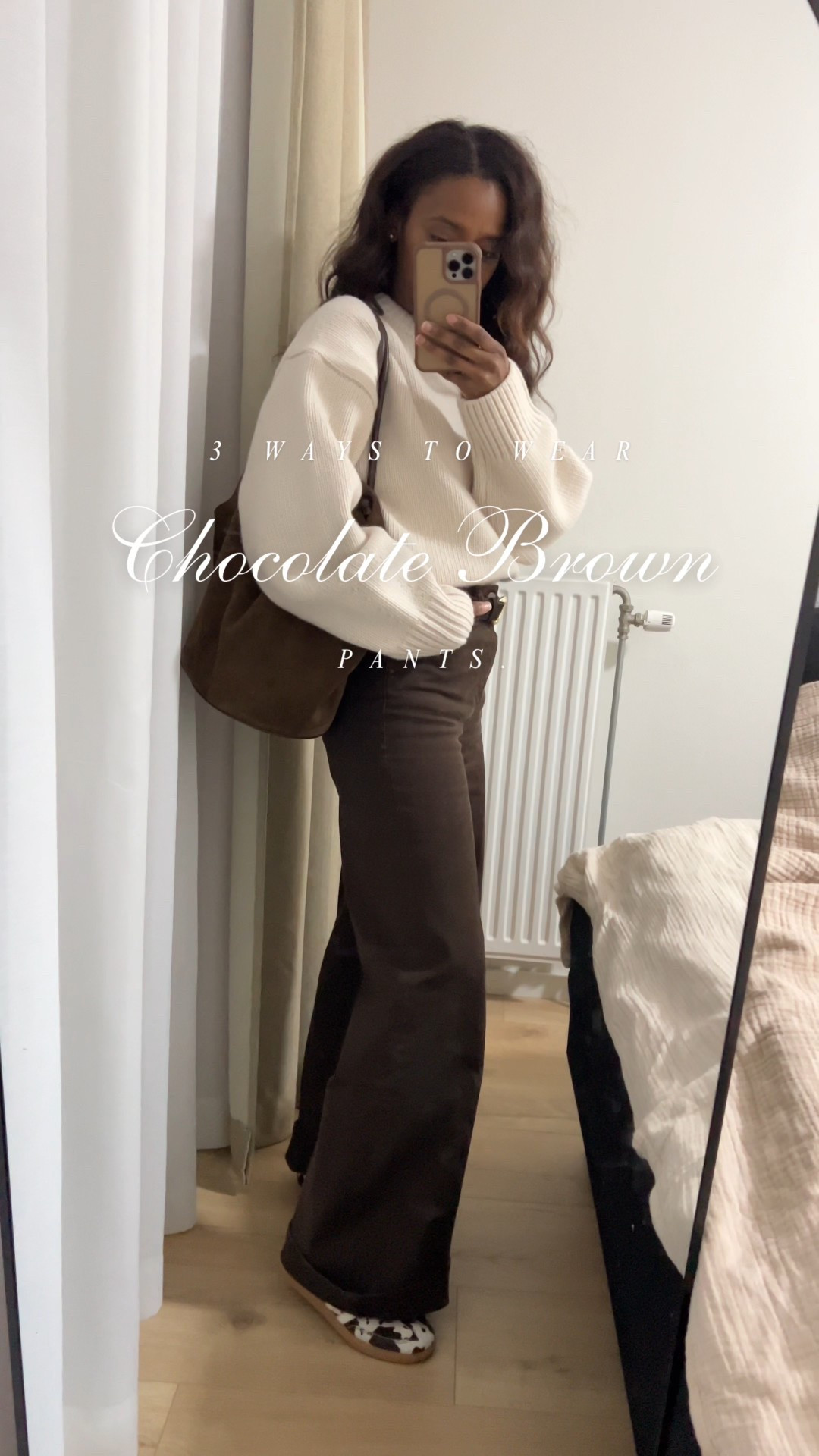 3 simple ways to wear chocolate brown pants. I’ve been wearing these pants down to the ground, lol. They’re on sale now too! 

#LTKSaleAlert