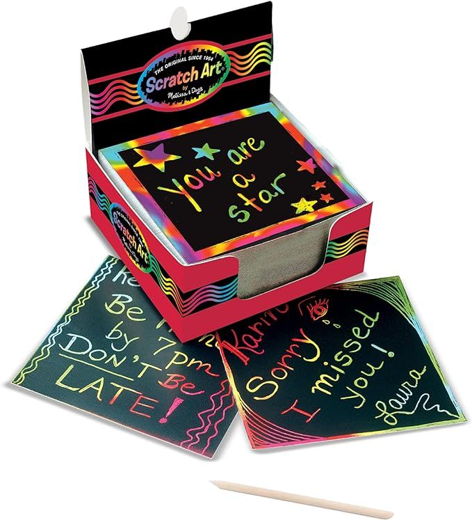 Melissa & Doug Scratch Art Rainbow Mini Notes (125) With Wooden Stylus - Color Scratch Art Mini N... | Amazon (US)