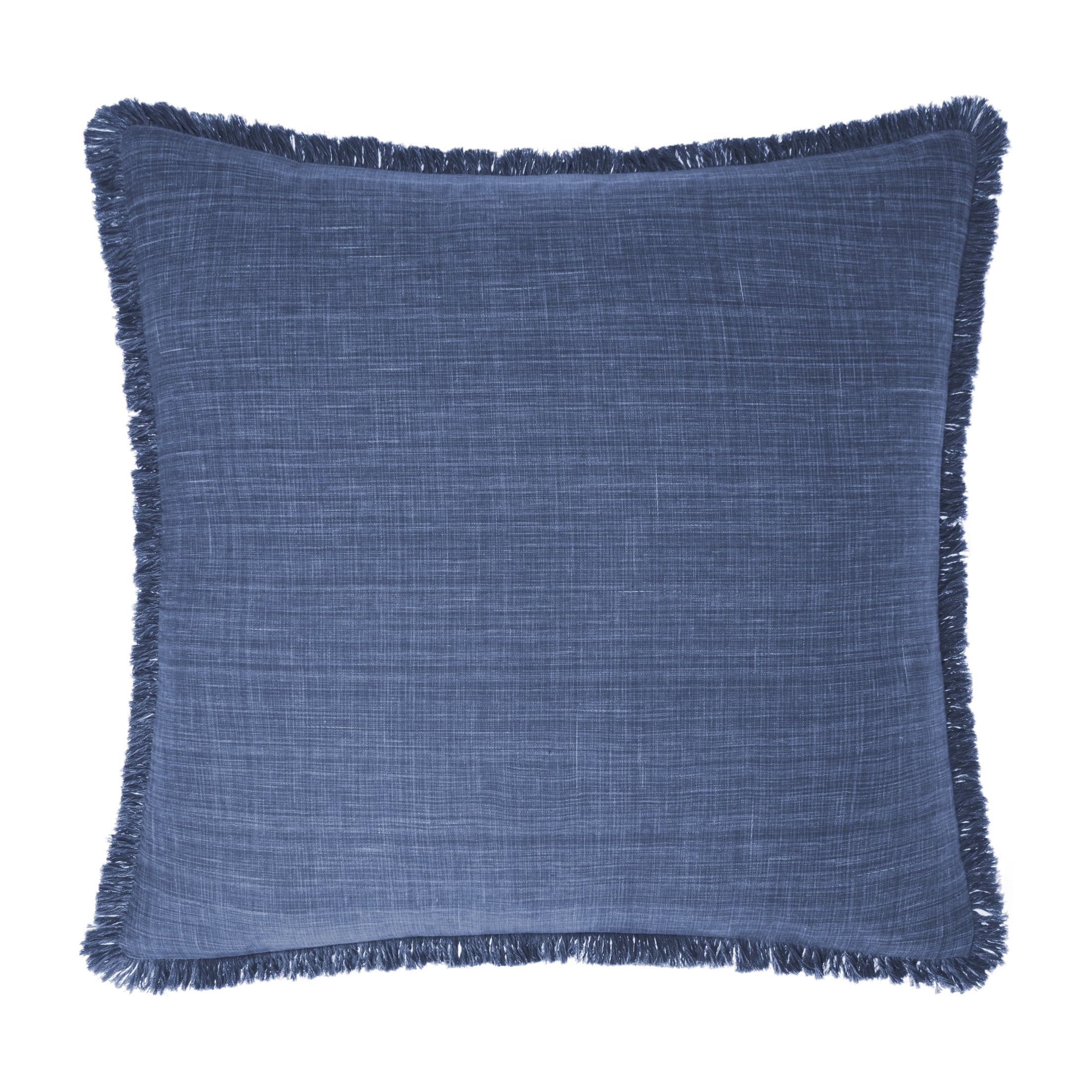Gap Home Cross-Hatch Decorative Square Throw Pillow with Frayed Edge Navy 22" x 22" | Walmart (US)