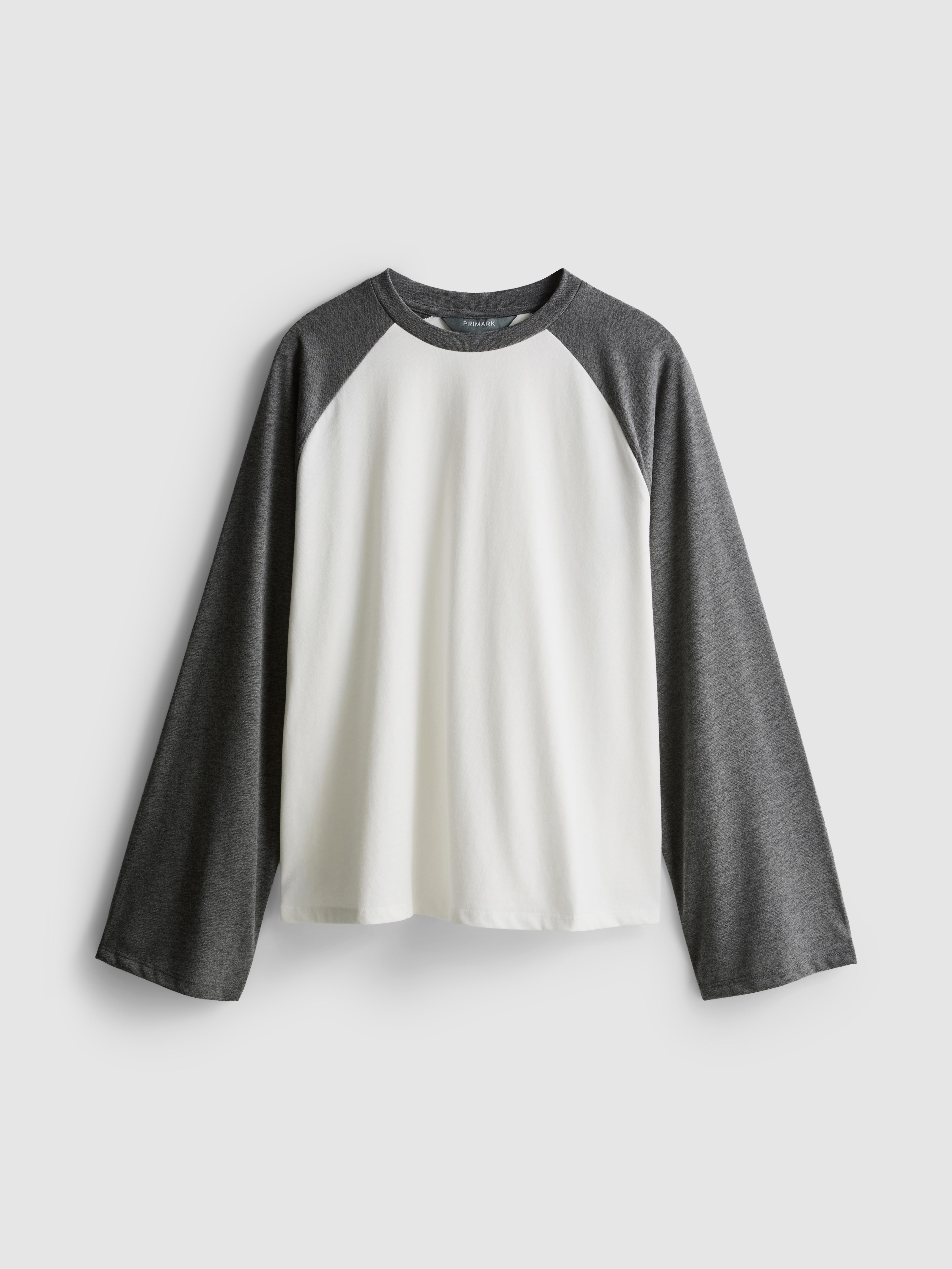 Cotton Blend Long Sleeve Raglan Tee | Primark UK