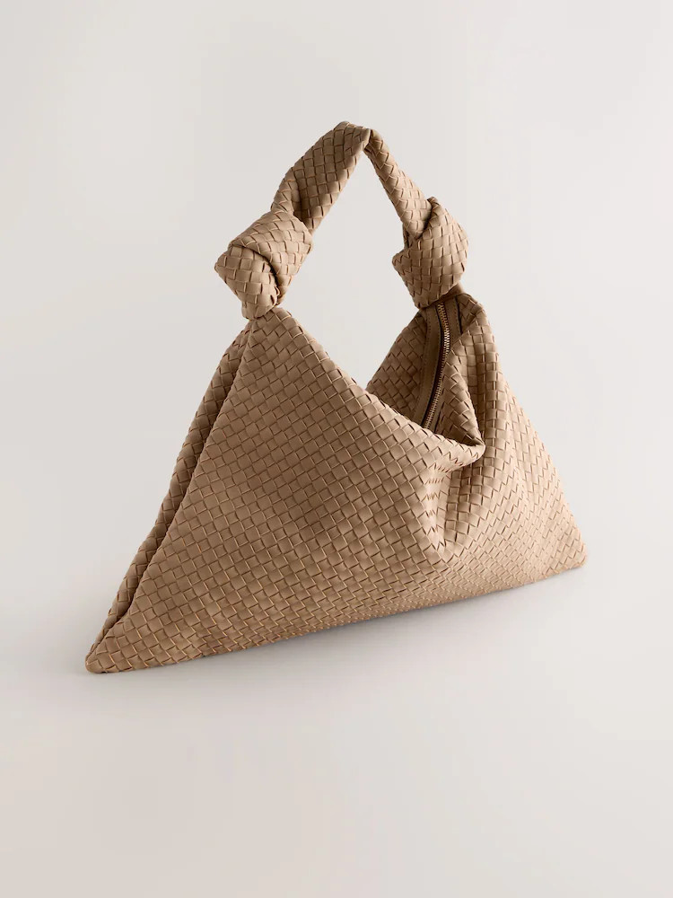 Tan Brown Faux Suede Weave Shoulder Bag | Next US