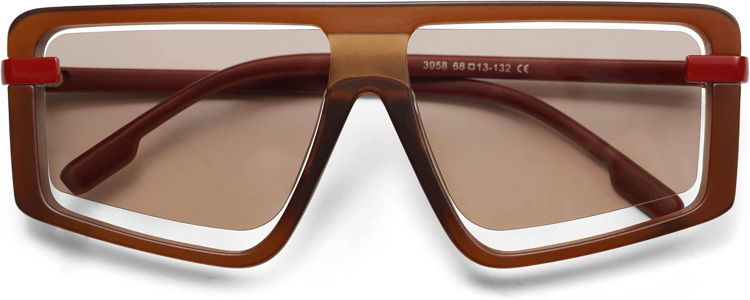 HERJOUR Oversized Square Sunglasses for Womens Rectangle Vintage Frame UV Protection Trendy AR821... | Amazon (US)