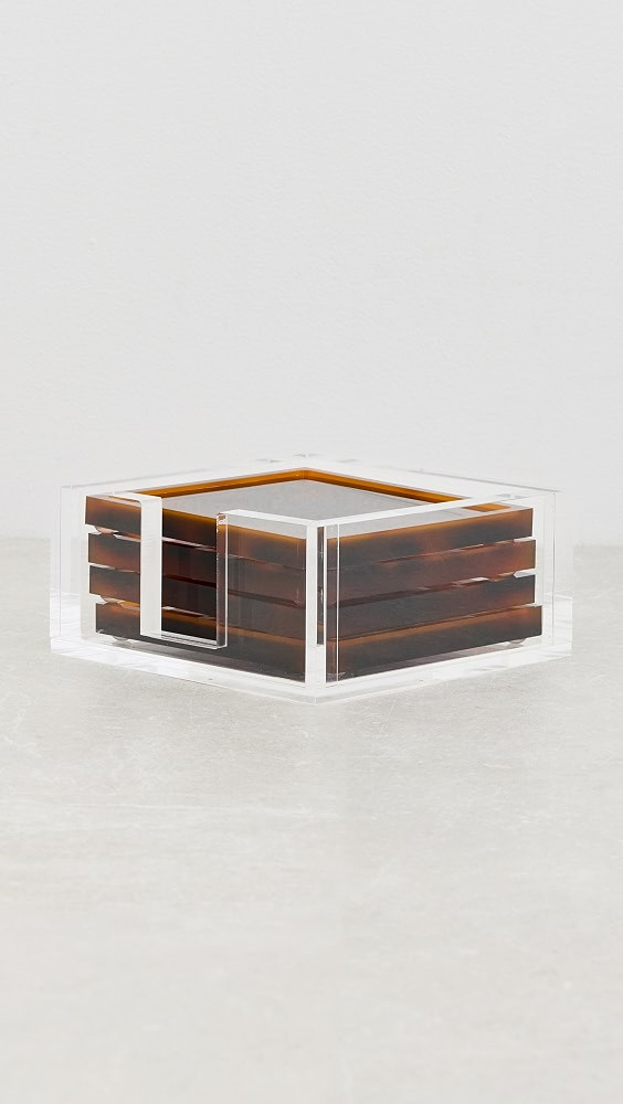 Lucite Tortoise Coasters and Holder | Shopbop
