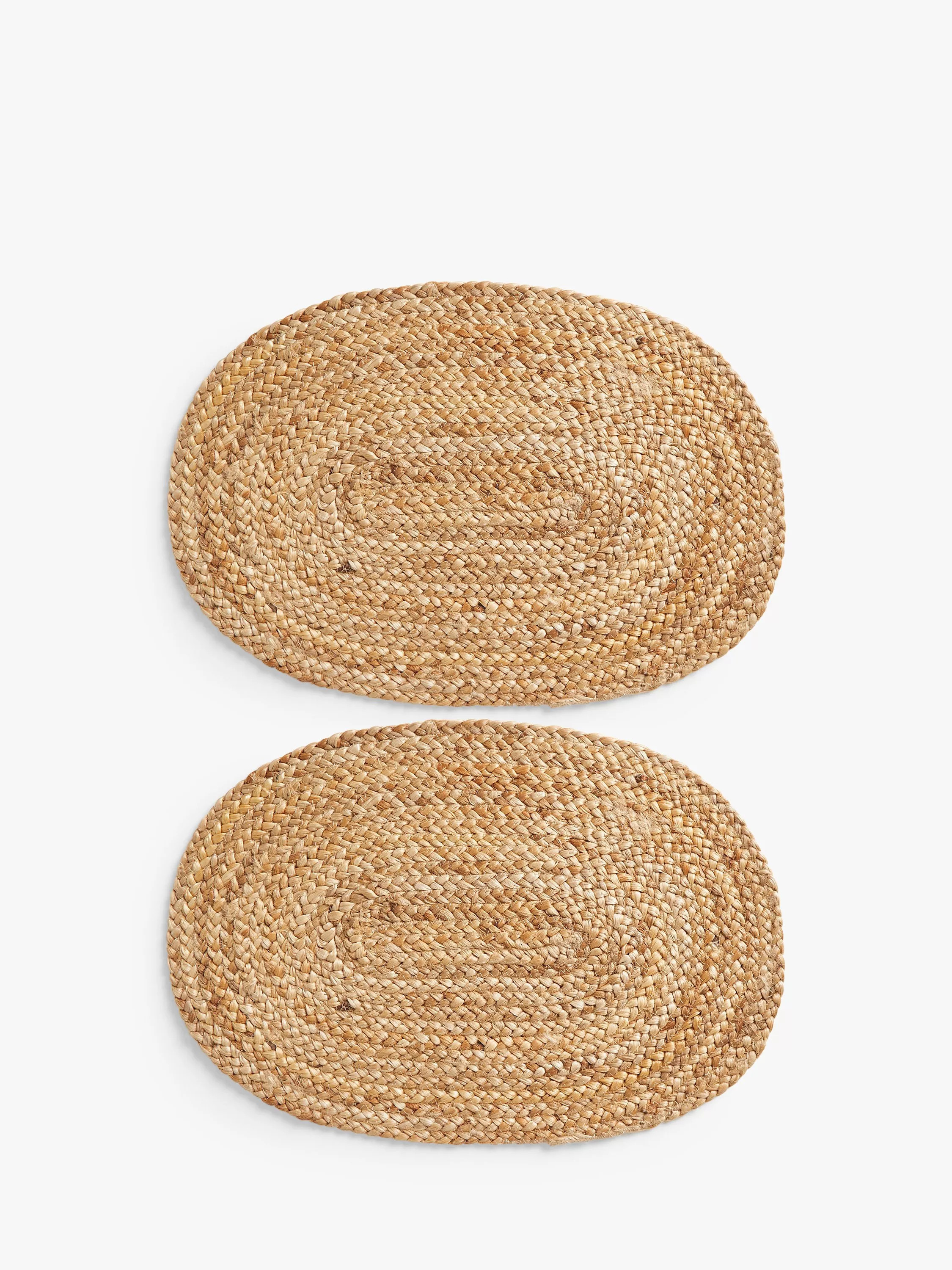 John Lewis Jute Oval Table Centrepiece Placemats, Set of 2, Natural | John Lewis (UK)