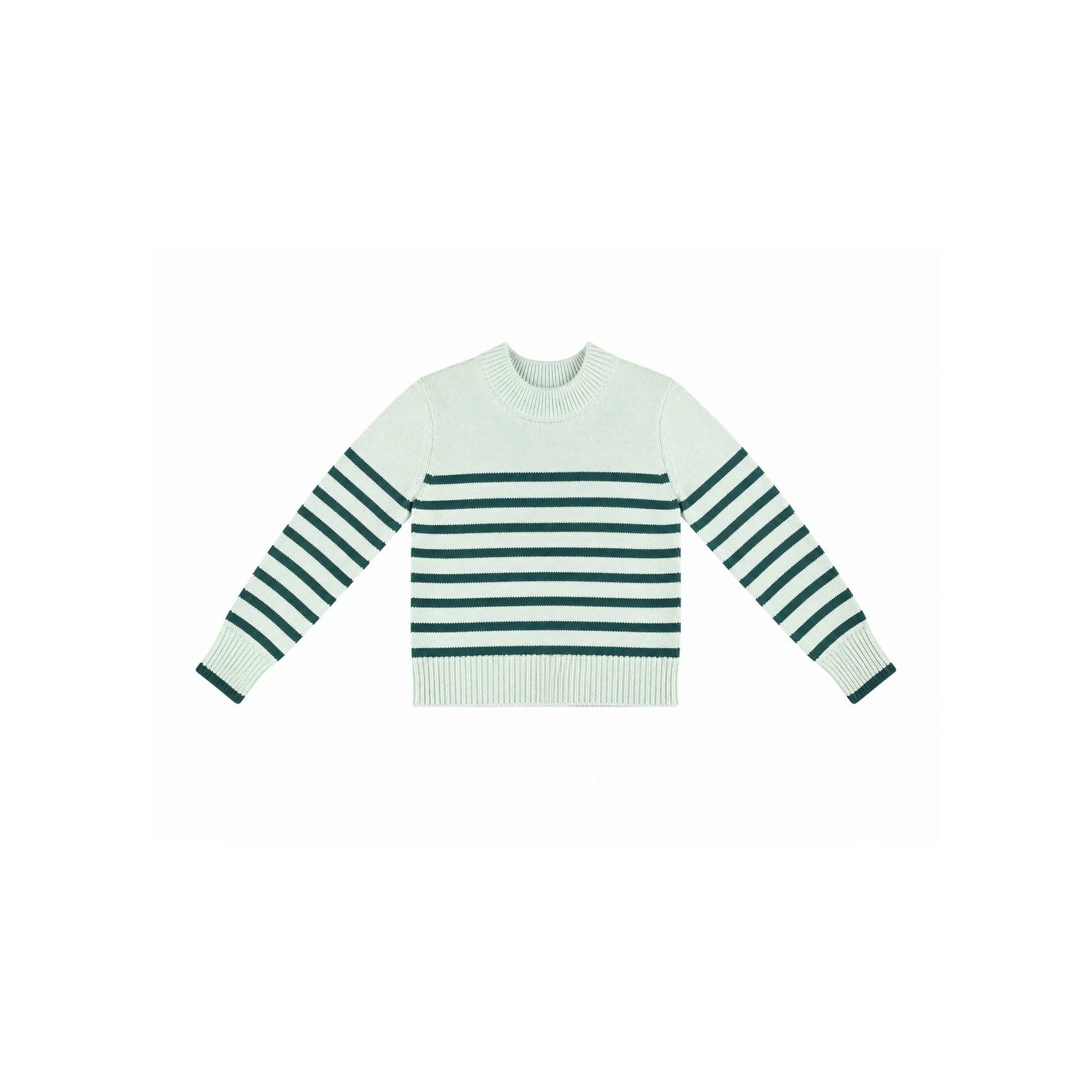 Saltwater Emerald Cotton Stripe Sweater | The Dunlin x tutto | tutto