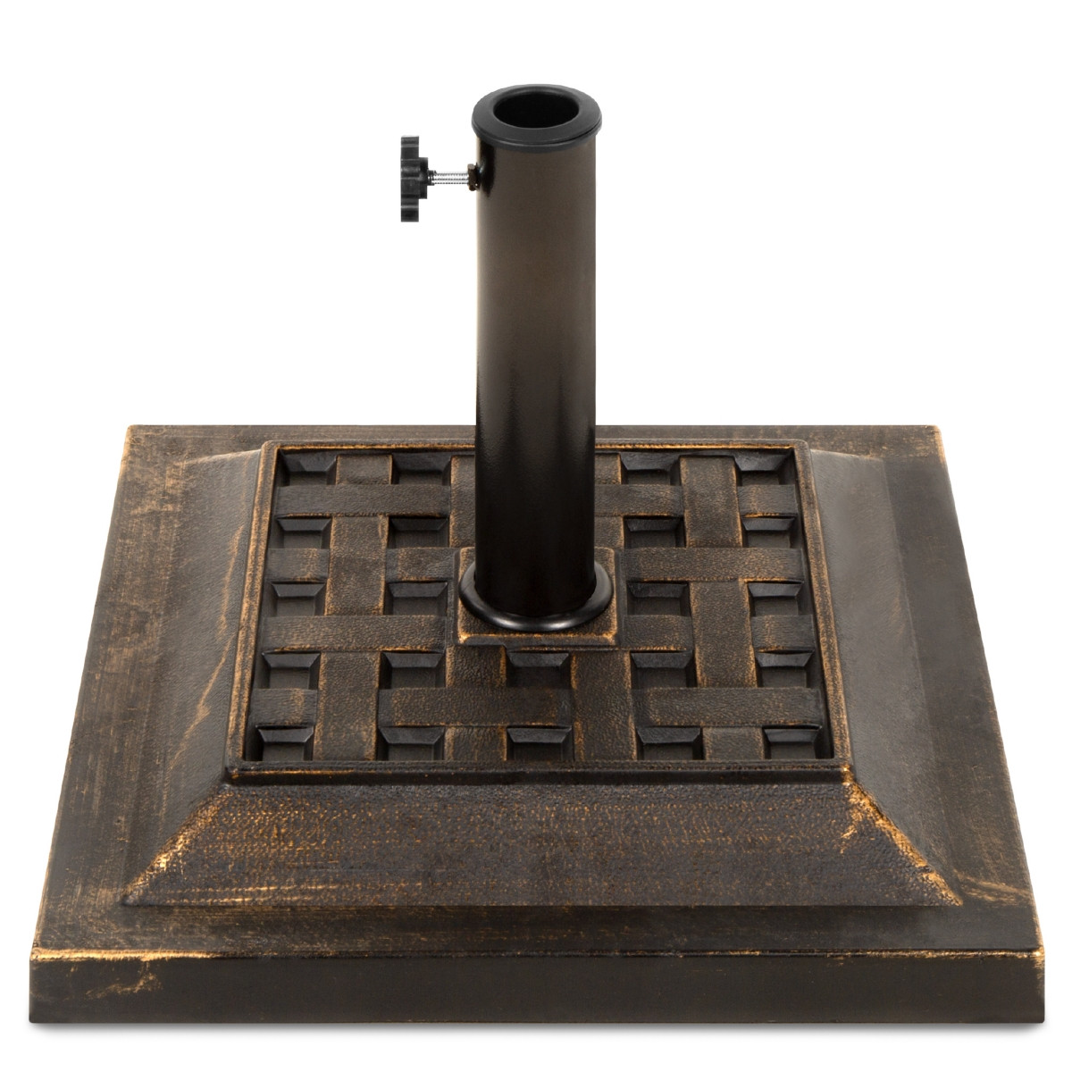Best Choice Products 26lb Heavy-Duty Steel Square Patio Umbrella Base Stand w/ Decorative Basketweave Pattern - Bronze - Bronze | Macy's
