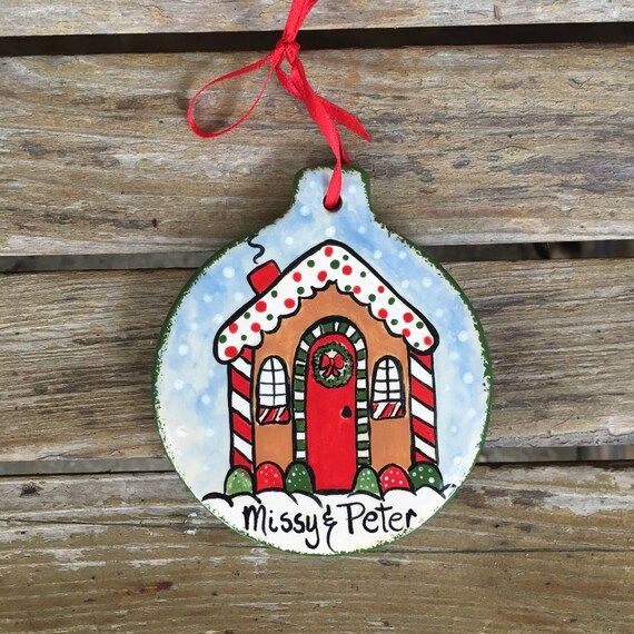 Gingerbread House Ceramic Christmas Ornament | Etsy | Etsy (US)