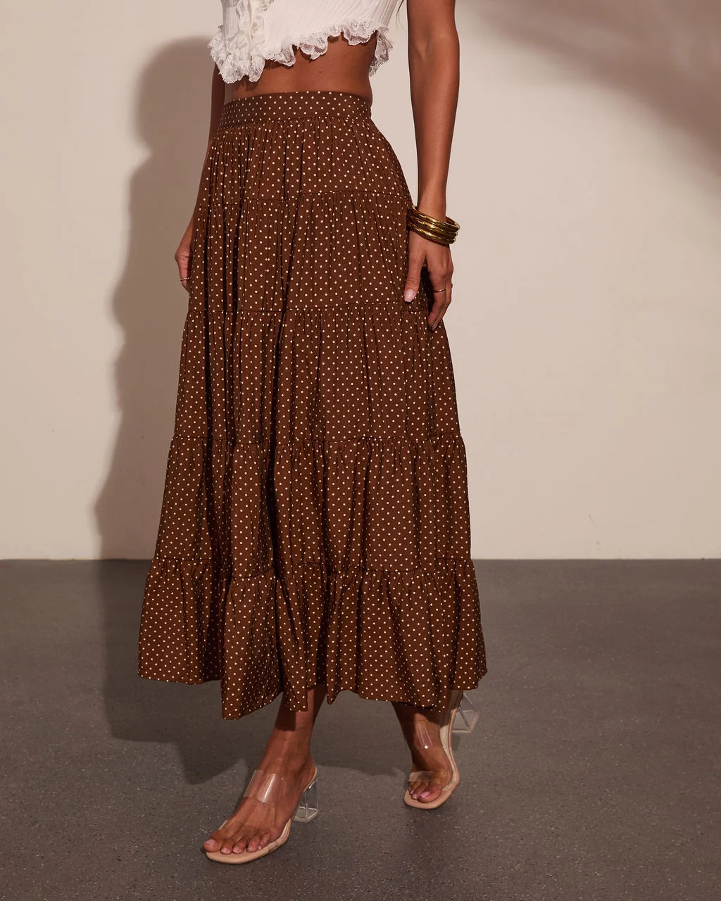 Timeless Allure Polka Dot Midi Skirt | VICI