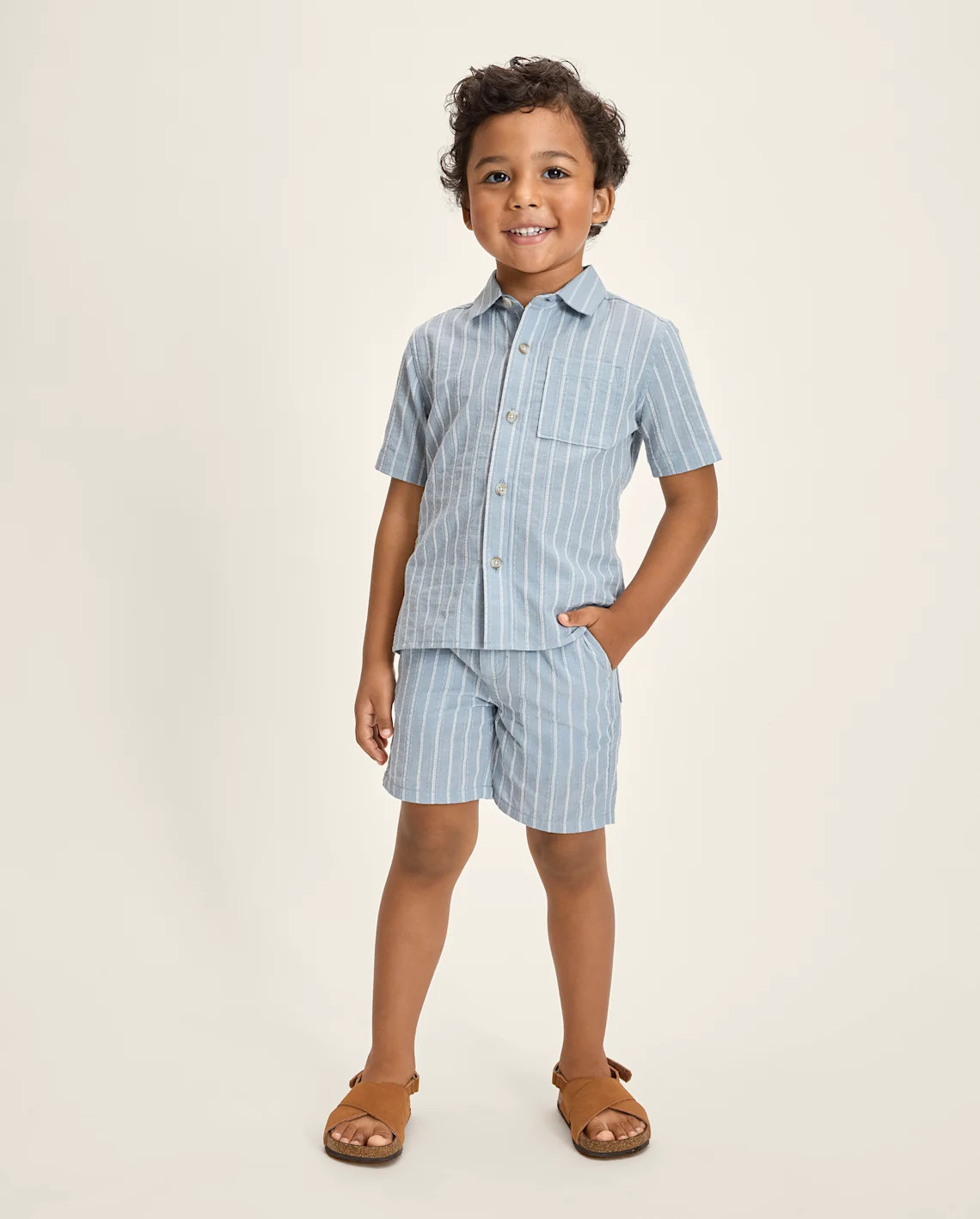 Boys Striped Linen Blend Pull On Shorts - Linen Edit - BLUE | Gymboree | Gymboree